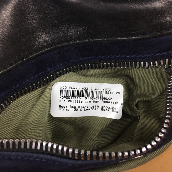 3.1 Phillip Lim Black Leather Shoulder Book Bag main image 5